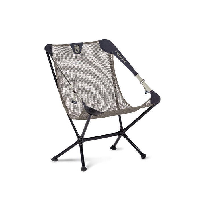 The NEMO Equipment Moonlite™ Reclining Camp Chair is a lightweight, foldable camping chair with a mesh seat, black metal frame, and adjustable recline for comfort and easy transport on outdoor trips.