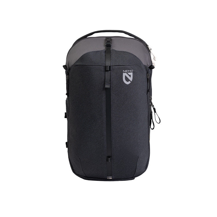 The NEMO Equipment Vantage™ 20L Endless Promise® Day Travel Backpack is a light blue, water-resistant pack with a top handle, front zipper, and logo—ideal as a durable recycled backpack for daily adventures.