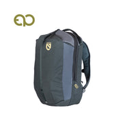 A dark gray, water-resistant NEMO Equipment Vantage™ 20L Endless Promise® Everyday Adventure Daypack with front zip pocket, side panels, and gold EQ logo on the front and side, shown against a white background.